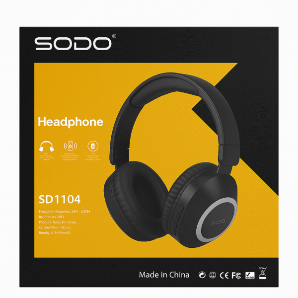 SODO SD1104 Hi-Fi Stereo Over-Ear Wireless Headphones with Deep Bass and Long Battery Life - Image 4