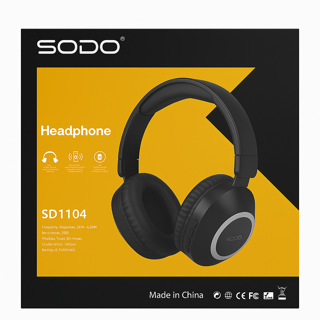 SODO SD1104 Hi-Fi Stereo Over-Ear Wireless Headphones with Deep Bass and Long Battery Life - Image 4