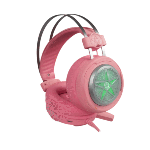 MISDE G3 Gaming Stereo Headset with LED Lights – Over-Ear Wired Headphones for PC/MAC (Pink Edition)