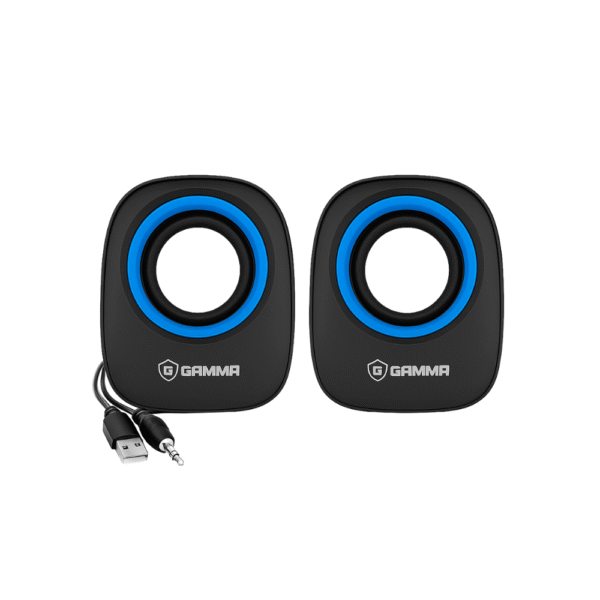 Gamma GT-216 Mini USB Desktop Speakers | 6W Stereo PC Speakers with AUX & Plug and Play