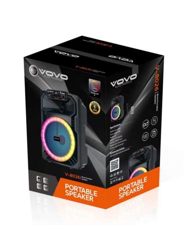 VOVO V-8026 RGB Portable Wireless Speaker - Image 2
