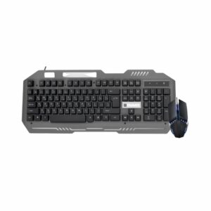 Gamma K-513 RGB Gaming Keyboard and Mouse Combo – USB Wired, Rainbow Backlit, Metal Panel, Arabic-English Layout, PC & Laptop Compatible