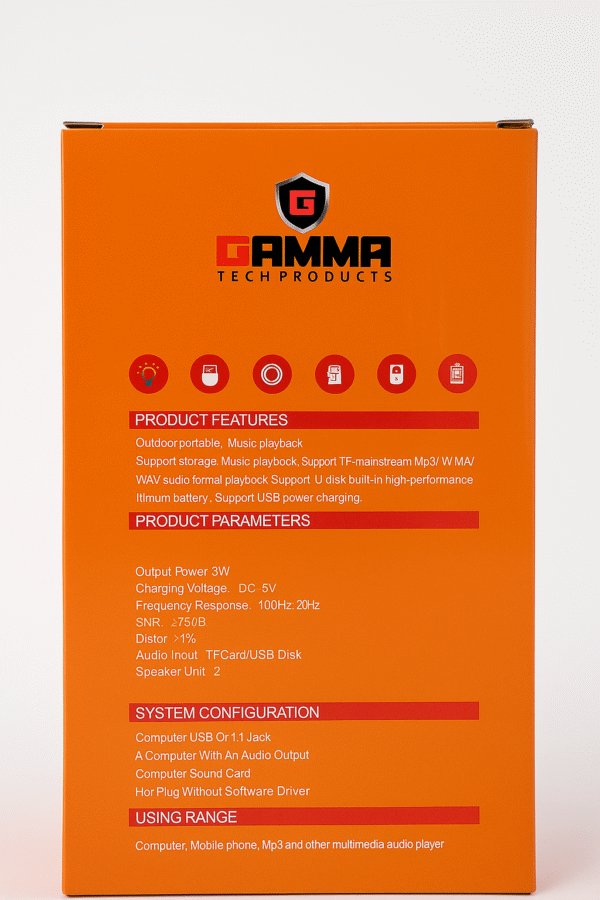 GAMMA GT-612 RGB Wireless Speaker | Portable Mini Speaker with Dual Units - Image 3