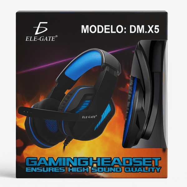 ELE-GATE MD.X5 RGB Gaming Headset – 50mm Drivers, USB & 3.5mm, Noise-Cancelling Mic - Image 3