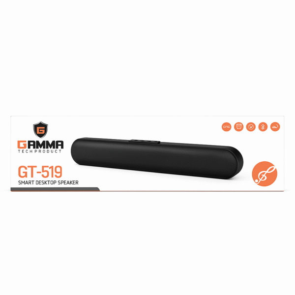 Gamma GT-519 Smart Desktop Speaker | Bluetooth Stereo Soundbar with USB & AUX - Image 3