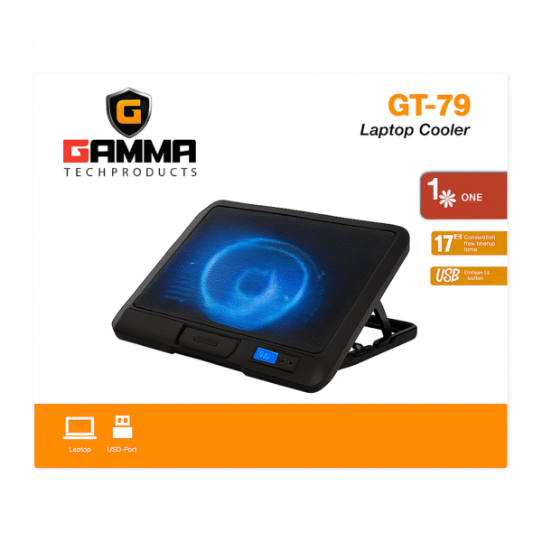 Gamma GT-79 Gamma Tech Ultra-Silent Laptop Cooling Pad with 140mm Fan for 17” Laptops - Image 2