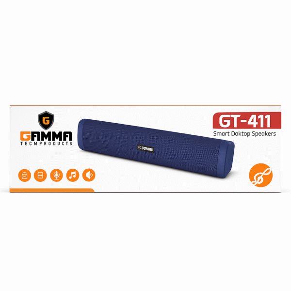 Gamma GT-411 Smart Desktop Speakers | Portable USB & AUX Stereo Speakers with Built-in Battery - Image 3