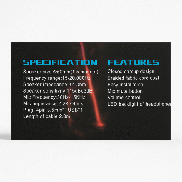 ELE-GATE MD.X5 RGB Gaming Headset – 50mm Drivers, USB & 3.5mm, Noise-Cancelling Mic - Image 5