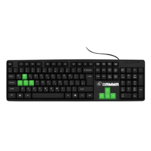 GAMMA K-15 Wired Desktop Keyboard – High Key Design, USB/PS2, PC & Laptop Compatible