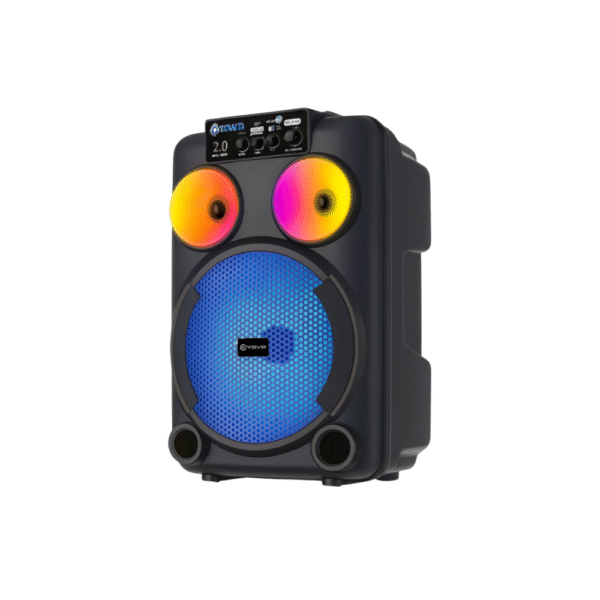 V-8025 8-Inch Wireless Bluetooth Speaker | 10W Portable Speaker with LED Lights & Mic