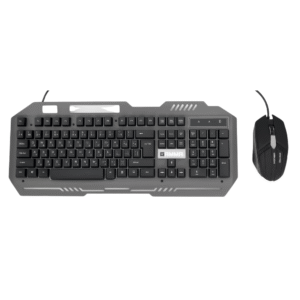 Gamma K-513 RGB Gaming Keyboard and Mouse Combo – USB Wired, Rainbow Backlit, Metal Panel, Arabic-English Layout, PC & Laptop Compatible