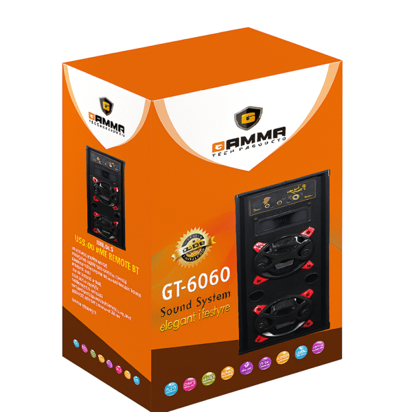 Gamma GT-6060 Sound System with USB, SD, MMC, Bluetooth, Remote Control, Dual Woofer - Image 2