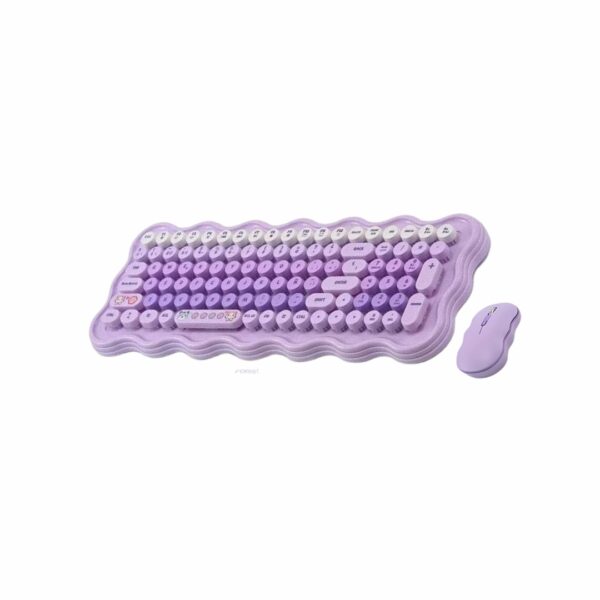 FOREV FV-SW98 Wireless Keyboard and Mouse Combo, English/Arabic, USB Interface, Brown-Beige-Purple-Pink