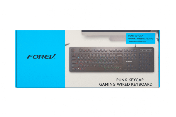 FOREV FV-306 Punk Keycap Gaming Wired Keyboard with Rainbow Backlight - Image 2