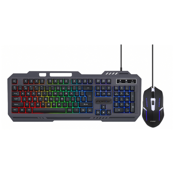 FOREV FV-307 RGB Wired Gaming Keyboard and Mouse Combo – Rainbow Backlight, USB Interface