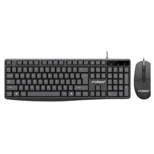 FV-69 Wired USB Keyboard & Mouse Combo – 104‑Key Arabic/English, 1000 DPI Mouse