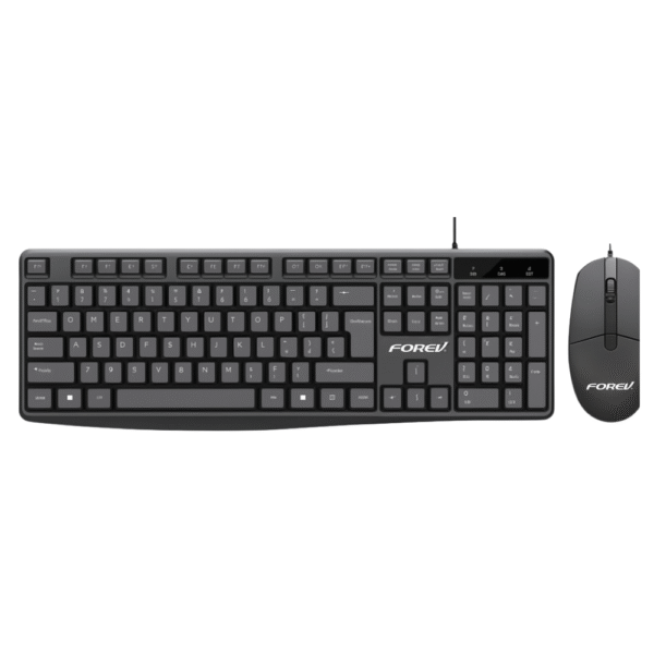 FV-69 Wired USB Keyboard & Mouse Combo – 104‑Key Arabic/English, 1000 DPI Mouse