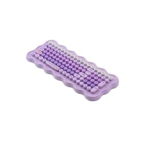 FOREV FV-SW98 Mechanical Wireless Keyboard and Mouse Combo, English/Arabic, USB Interface, Brown-Beige-Purple-Pink