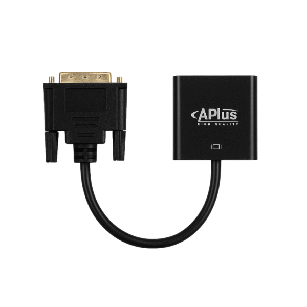 APLUS AB-27KD DVI to VGA Converter | Full HD Adapter Cable for PC, Monitor & Projector