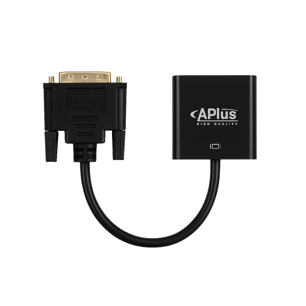 APLUS AB-27KD DVI to VGA Converter | Full HD Adapter Cable for PC, Monitor & Projector