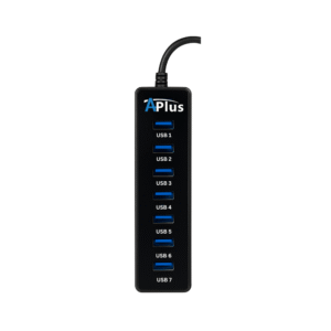 APLUS AB-018H USB 3.0 7-Port Hub | High-Speed Data Transfer with Individual Power Switches & LED Indicators