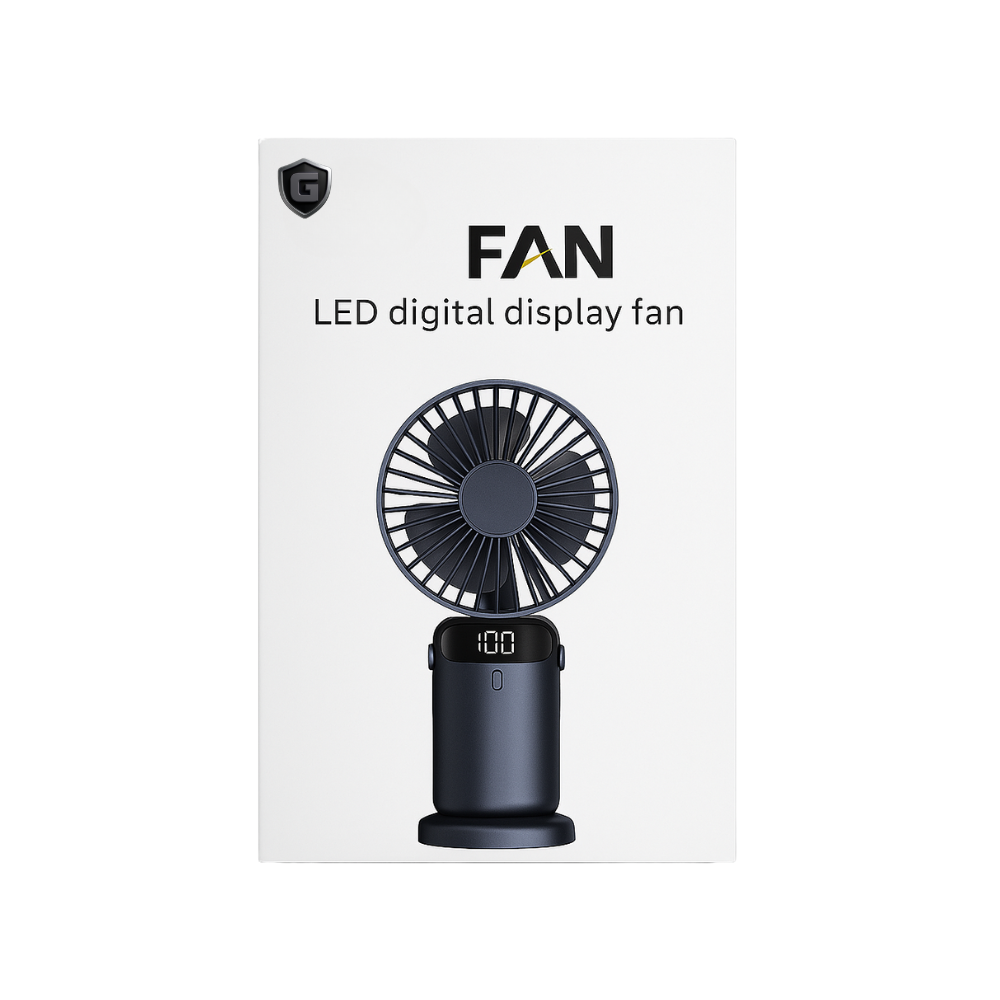 GAMMA GF-51 USB LED Digital Display Fan | Portable Rechargeable Desk Fan with Adjustable Speed & Stand - Image 2