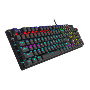 AULA S2022 Wired Mechanical Keyboard – 104 Key, Blue Switch, RGB Lighting, Durable Metal Panel