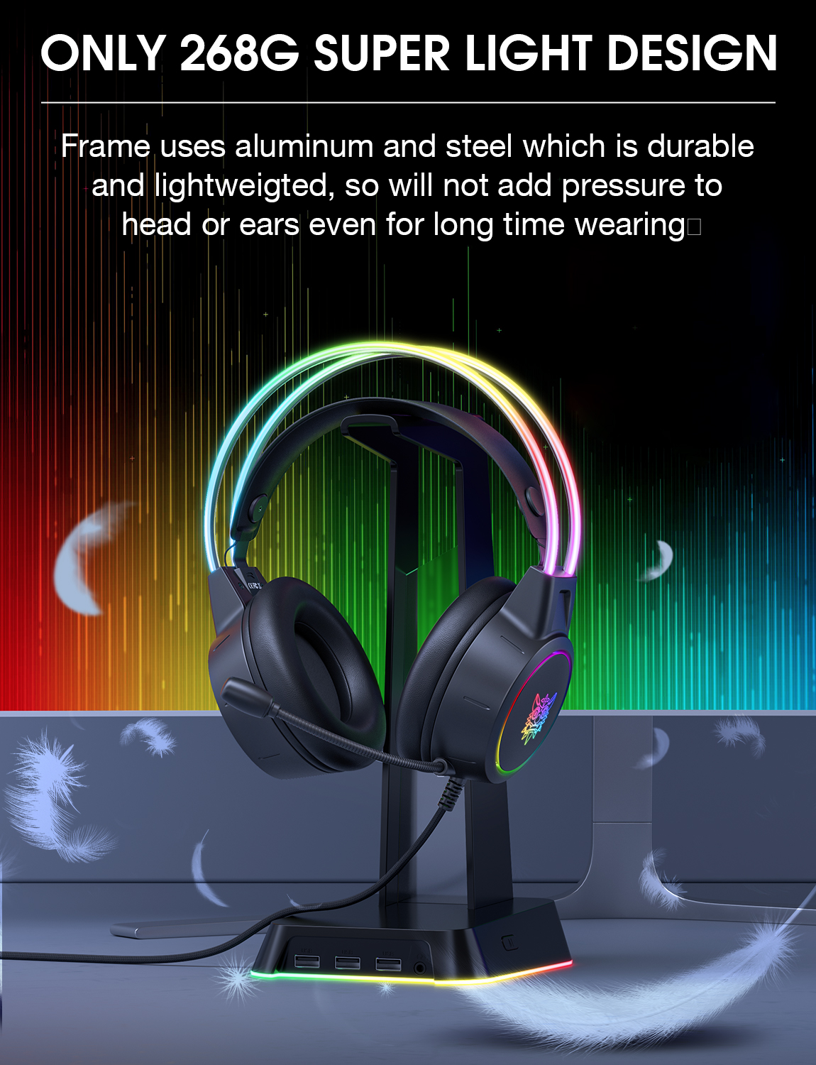 Onikuma X15 Pro RGB Wired Gaming Headset – 50 mm Drivers, Omnidirectional Mic, USB + 3.5mm. - Image 3