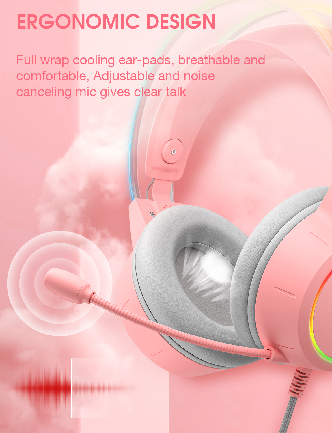 Onikuma X15 Pro RGB Wired Gaming Headset – 50 mm Drivers, Omnidirectional Mic, USB + 3.5mm. - Image 10