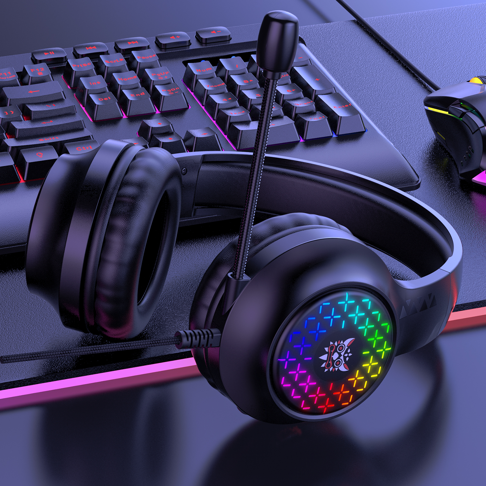 Onikuma X7 Pro RGB Gaming Headset – 40 mm Drivers, Noise Reduction Mic, 3.5mm + USB. - Image 8