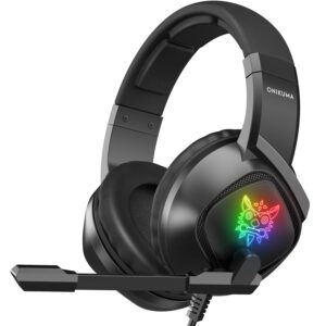 Onikuma K19 RGB Wired Gaming Headset – 40mm Drivers, Omnidirectional Mic, LED USB.