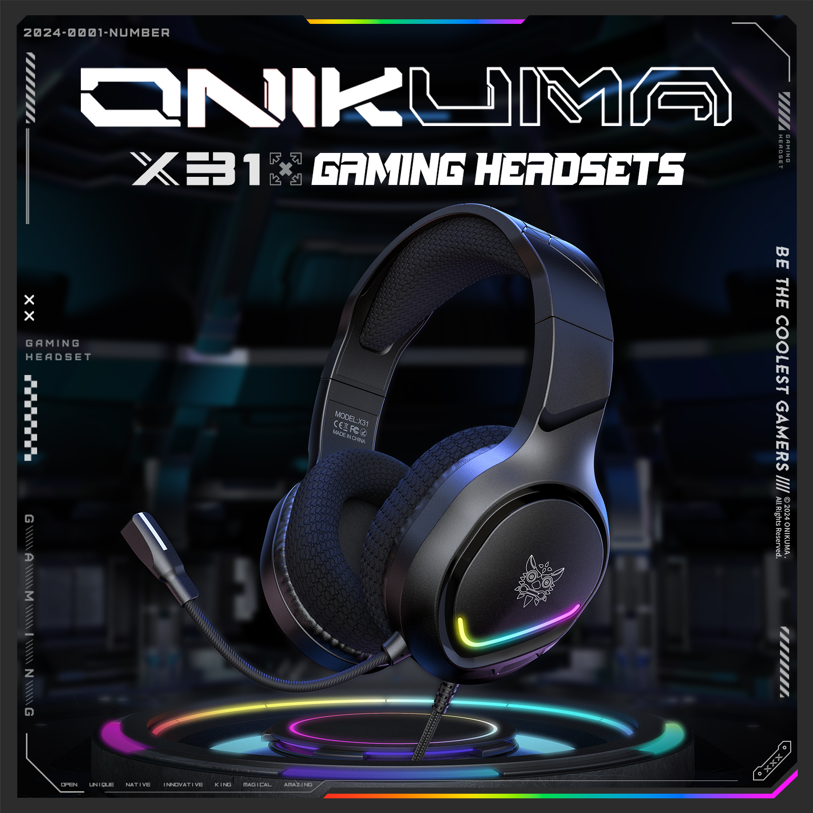 Onikuma X31 RGB Wired Gaming Headset – 50 mm Drivers, Omnidirectional Mic, USB + 3.5mm. - Image 6