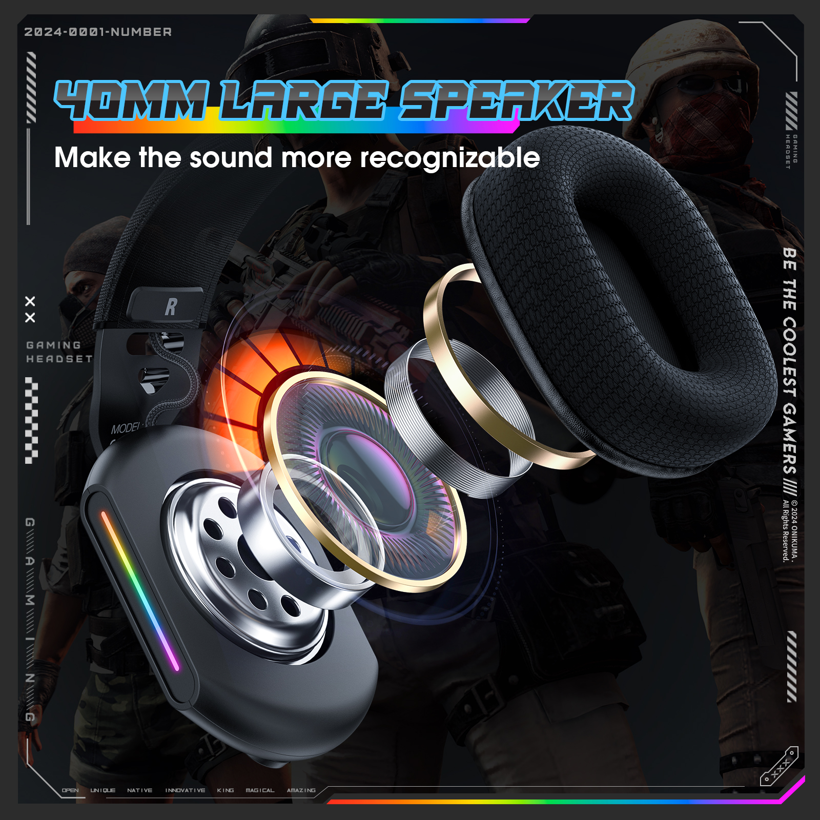 Onikuma X12 RGB Wired Gaming Headset – 50 mm Drivers, Omnidirectional Mic, USB + 3.5mm. - Image 10