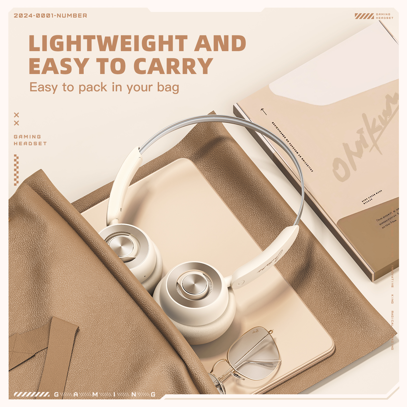 Onikuma GT820 Bluetooth 5.4 Wireless Gaming Headset – 32mm Drivers, 60-Hour Battery. - Image 11