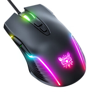 Onikuma CW905 Wired RGB Gaming Mouse – 7200 DPI, 7 Programmable Buttons, Black