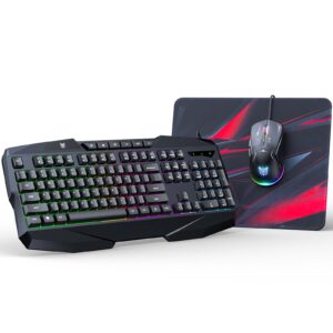 Onikuma TZ3006 3-in-1 Gaming Combo – G22 RGB Keyboard, CW917 Mouse, MP002 Mouse Pad.