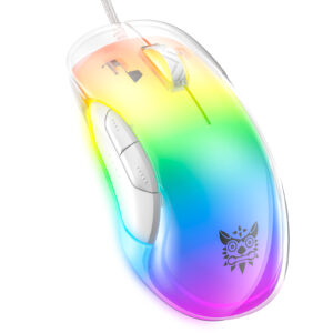 Onikuma CW925 Wired RGB Gaming Mouse – 12800 DPI, Transparent Design, Adjustable Polling Rate