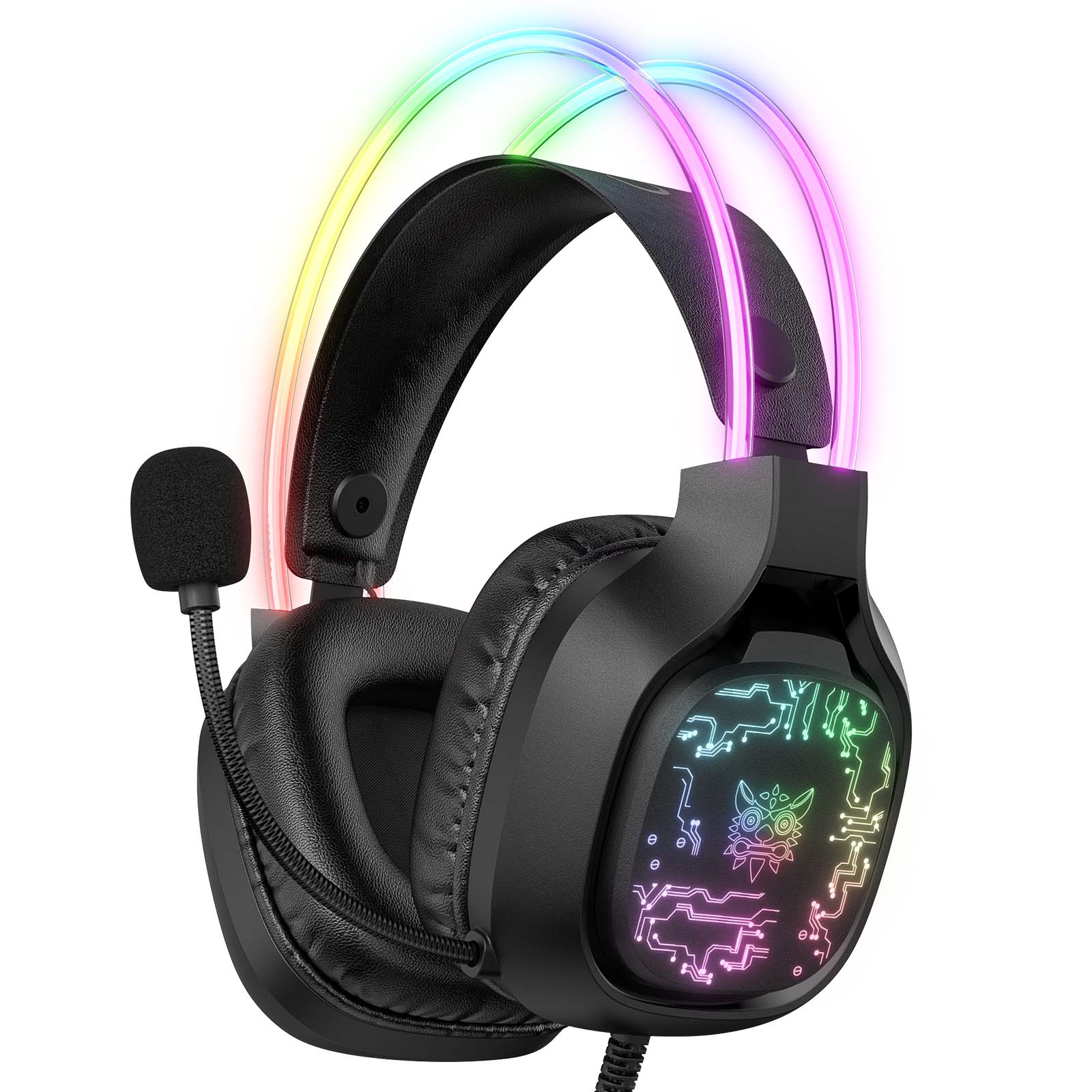 Onikuma X22 RGB Wired Gaming Headset – 50 mm Drivers, Omnidirectional HD Mic, USB + 3.5 mm. - Image 2