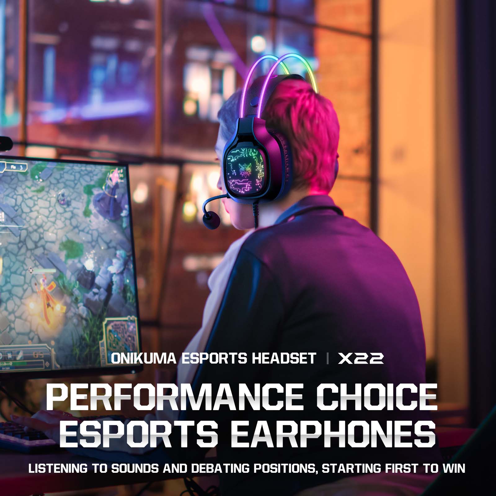 Onikuma X22 RGB Wired Gaming Headset – 50 mm Drivers, Omnidirectional HD Mic, USB + 3.5 mm. - Image 8