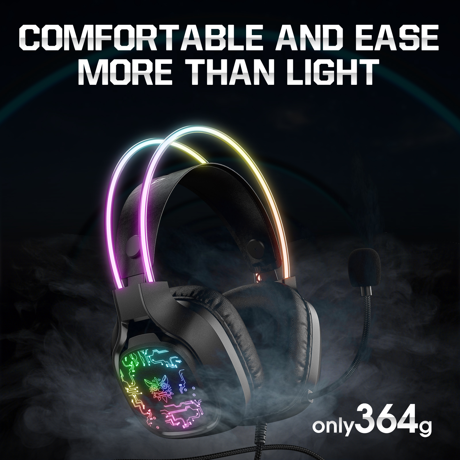 Onikuma X22 RGB Wired Gaming Headset – 50 mm Drivers, Omnidirectional HD Mic, USB + 3.5 mm. - Image 11