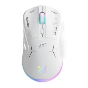 Onikuma CW917 2.4G + Wired Gaming Mouse – 4800 DPI, White, Dual-Mode, 10M Clicks