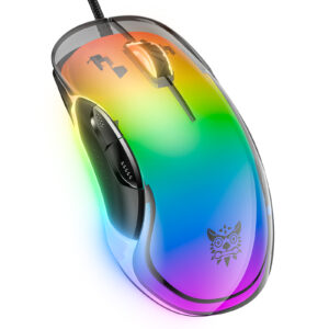 Onikuma CW925 Wired RGB Gaming Mouse – 12800 DPI, Transparent Design, Adjustable Polling Rate