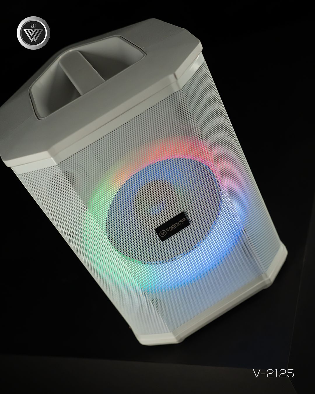 VOVO V-2125 60W Portable Bluetooth Party Speaker with LED Lights & Karaoke Mic - Image 11