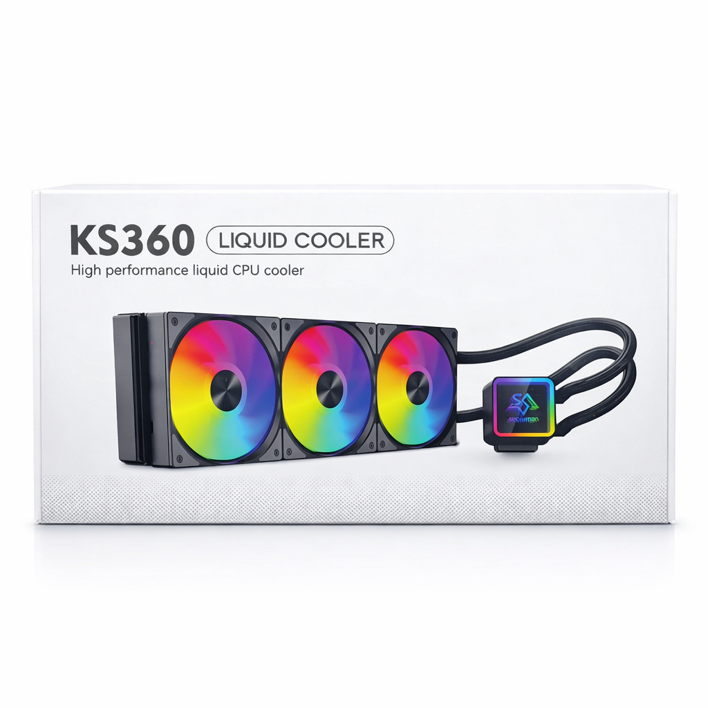 Snowman KS360 ARGB 360mm Liquid CPU Cooler – High Performance AIO Cooling System - Image 2