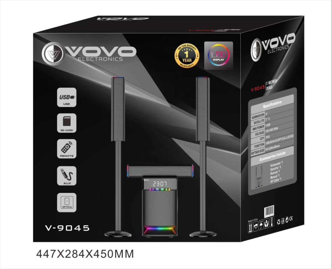 VOVO V-9045 2.1 Channel Home Theater Speaker System with Soundbar, Subwoofer & Bluetooth - Image 2