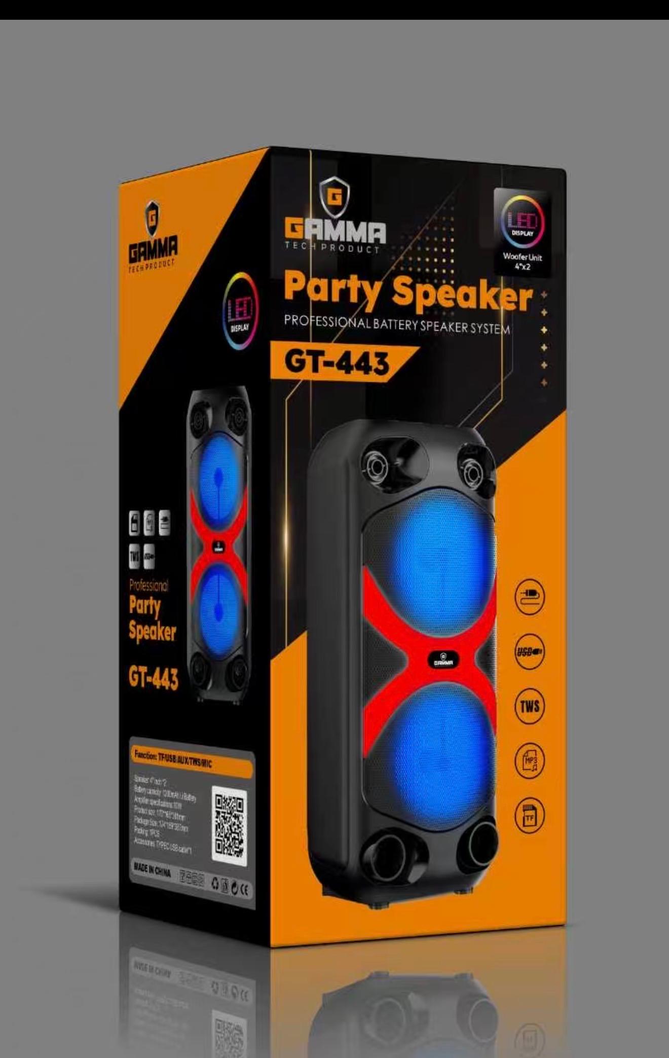 GT-443 Portable Dual 4-Inch Bluetooth Speaker with 1200mAh Rechargeable Battery - Image 2