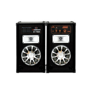 GT-7004 100W Bluetooth Dual Woofer Speaker System with USB, SD & Remote Control – Wooden Cabinet