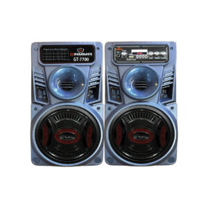 GT-7700 100W Bluetooth Dual Woofer Speaker System with USB, SD & Remote Control – Wooden Cabinet