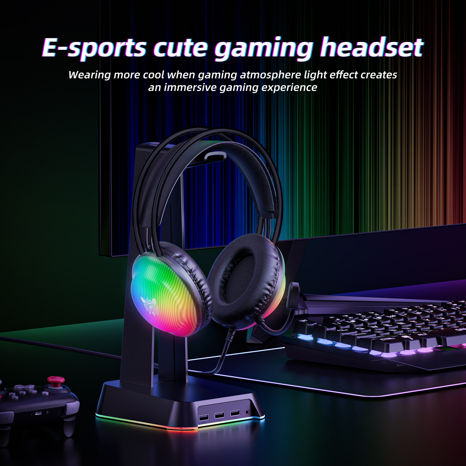 ONIKUMA X29 Wired Gaming Headset with Full-Shell Radiant RGB Lighting, Adaptive Suspension Headband, and Flexible Boom Mic for PC, PS5, Xbox & Mac - Image 8