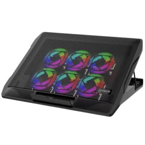 VOVO V-05 6-Fan Gaming Laptop Cooling Pad with RGB Lighting & Ergonomic Stand